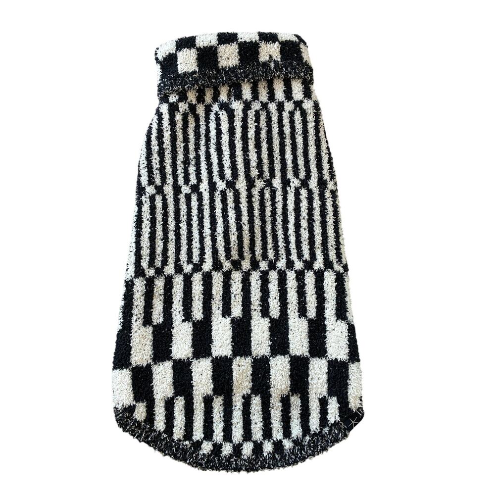 Barefoot Dreams CozyChic Abstract Check Pet Dog Sweater Size Medium